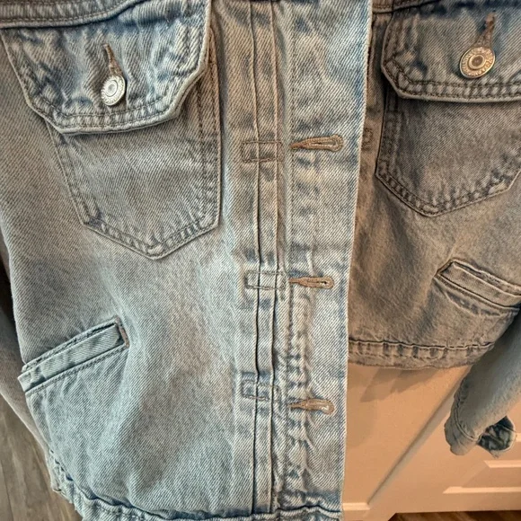 Blue Jean Demin Jacket with Colorful Boot Print Size Large - Picture 3 of 8